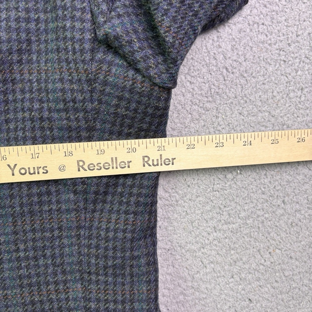 VTG Christian Dior Blazer Mens 42R Blue Wool Coat Houndstooth Plaid Jacket - Picture 8 of 12